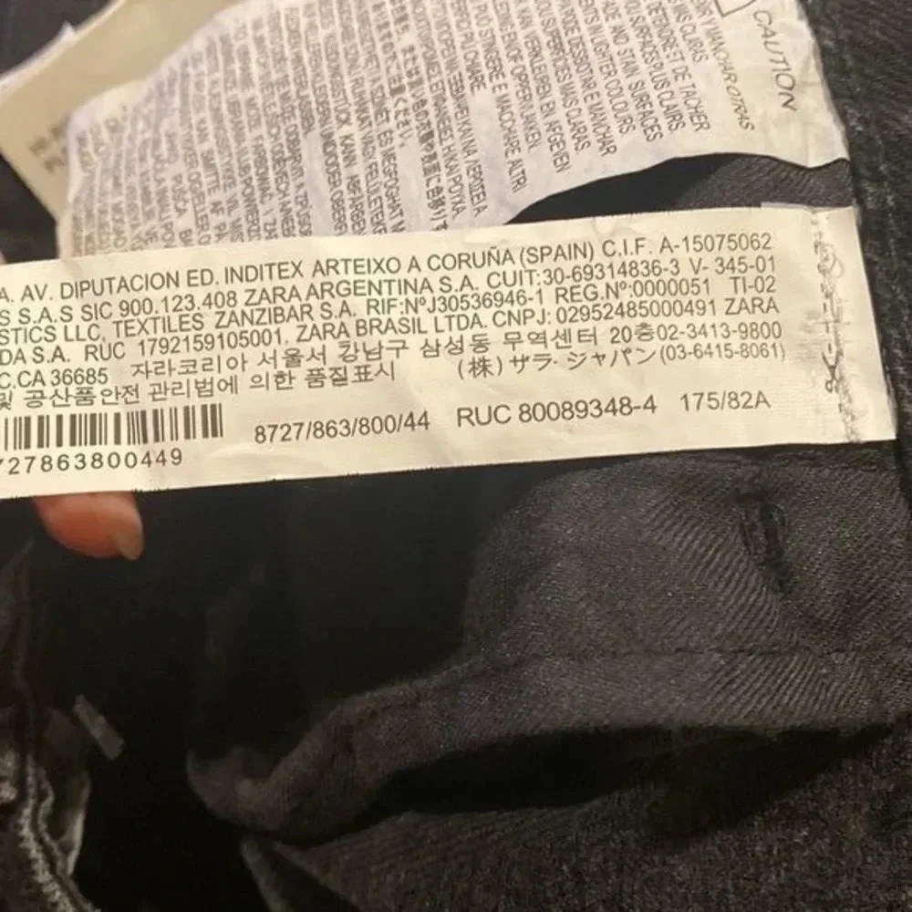 Zara Black Denim Relaxed Baggy Snap-Ankle Jeans - Picture 7 of 14
